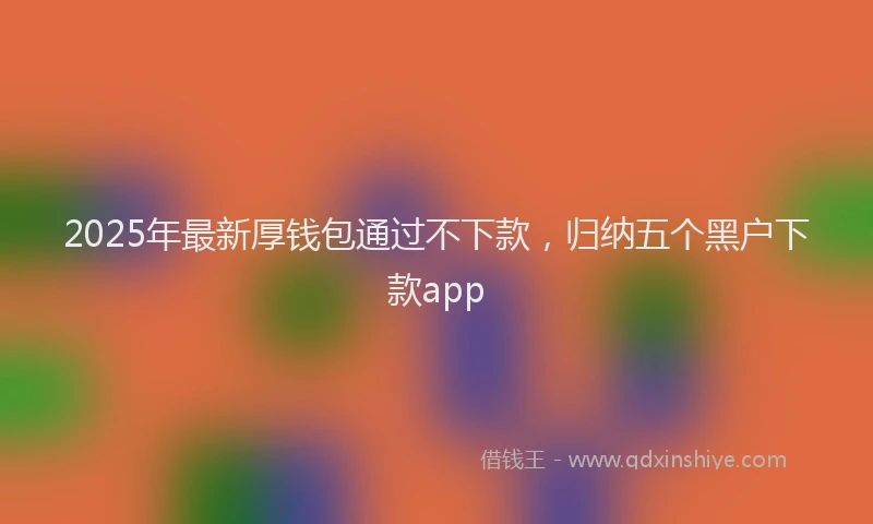 2025年最新厚钱包通过不下款，归纳五个黑户下款app