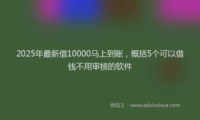 2025年最新借10000马上到账，概括5个可以借钱不用审核的软件