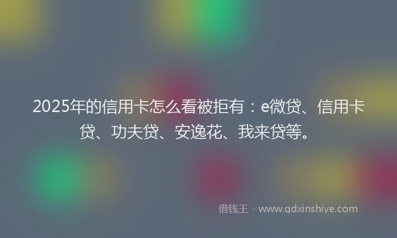 2025年的信用卡怎么看被拒有：e微贷、信用卡贷、功夫贷、安逸花、我来贷等。