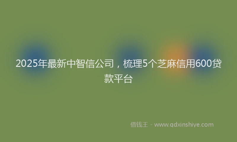 2025年最新中智信公司，梳理5个芝麻信用600贷款平台