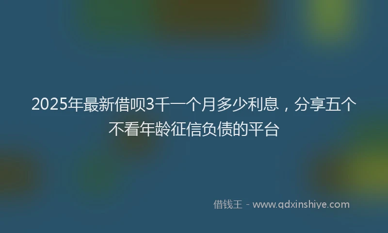 2025年最新借呗3千一个月多少利息，分享五个不看年龄征信负债的平台