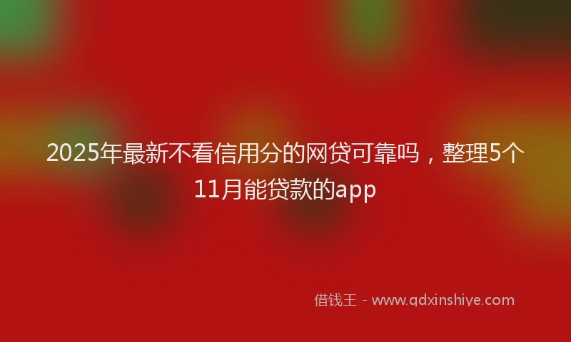 2025年最新不看信用分的网贷可靠吗，整理5个11月能贷款的app