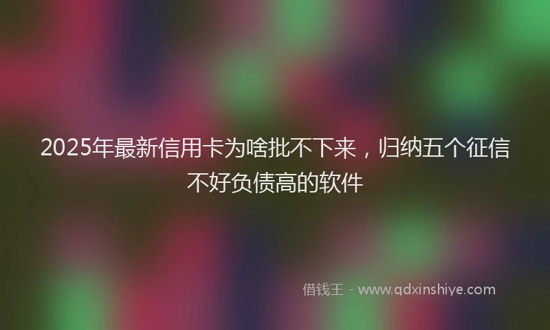 2025年最新信用卡为啥批不下来，归纳五个征信不好负债高的软件