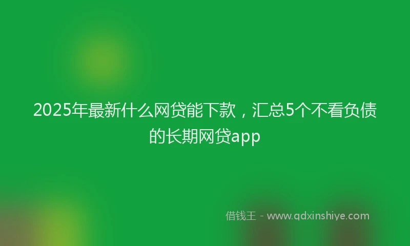 2025年最新什么网贷能下款，汇总5个不看负债的长期网贷app
