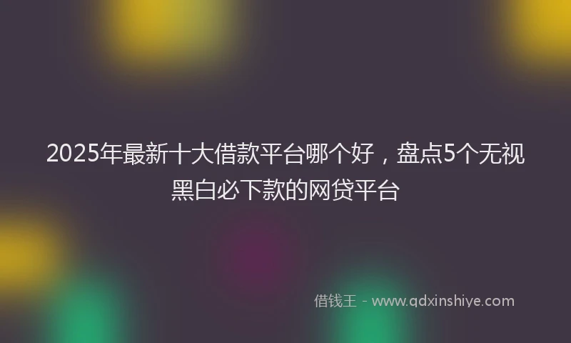 2025年最新十大借款平台哪个好，盘点5个无视黑白必下款的网贷平台