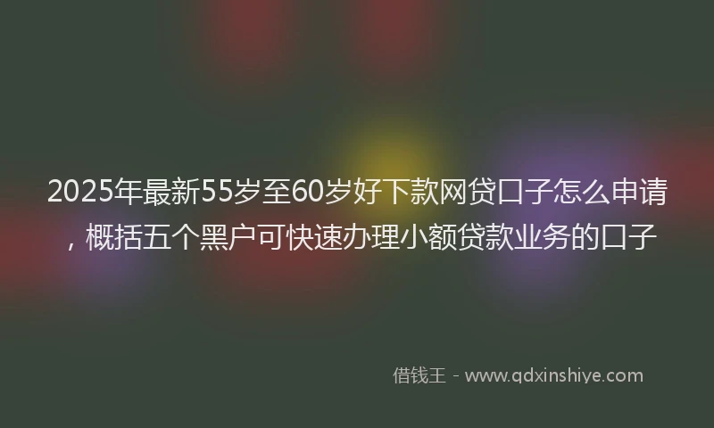 2025年最新55岁至60岁好下款网贷口子怎么申请，概括五个黑户可快速办理小额贷款业务的口子