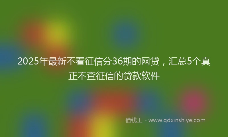 2025年最新不看征信分36期的网贷，汇总5个真正不查征信的贷款软件