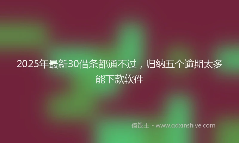 2025年最新30借条都通不过，归纳五个逾期太多能下款软件