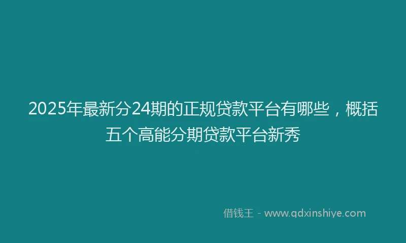 2025年最新分24期的正规贷款平台有哪些，概括五个高能分期贷款平台新秀