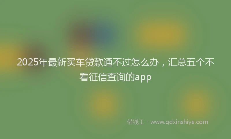 2025年最新买车贷款通不过怎么办，汇总五个不看征信查询的app