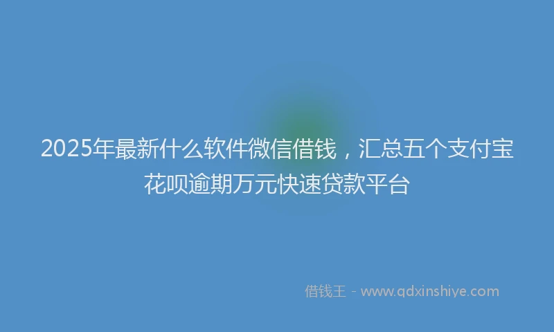 2025年最新什么软件微信借钱，汇总五个支付宝花呗逾期万元快速贷款平台
