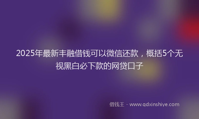 2025年最新丰融借钱可以微信还款，概括5个无视黑白必下款的网贷口子