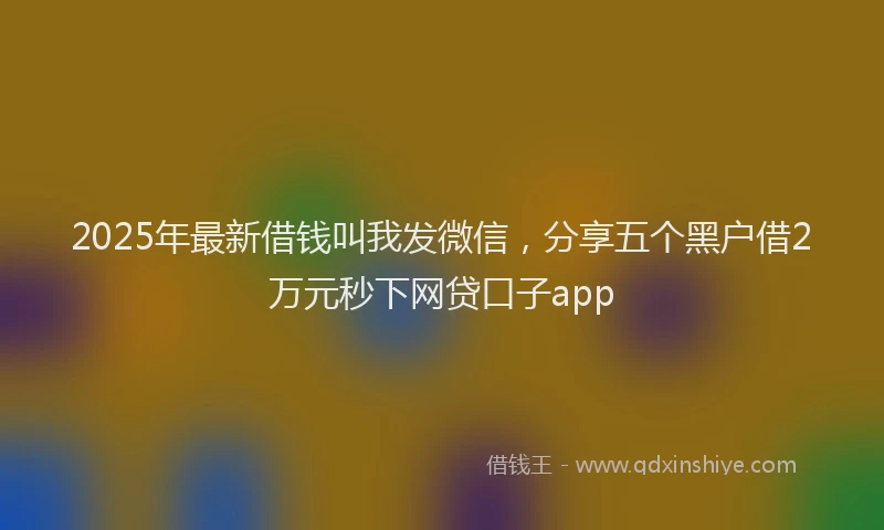 2025年最新借钱叫我发微信，分享五个黑户借2万元秒下网贷口子app