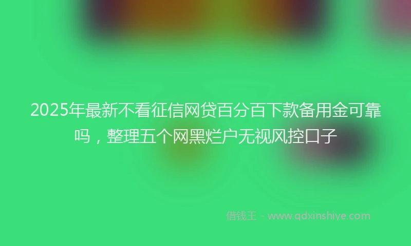 2025年最新不看征信网贷百分百下款备用金可靠吗，整理五个网黑烂户无视风控口子