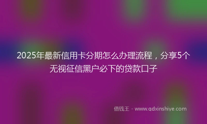 2025年最新信用卡分期怎么办理流程，分享5个无视征信黑户必下的贷款口子