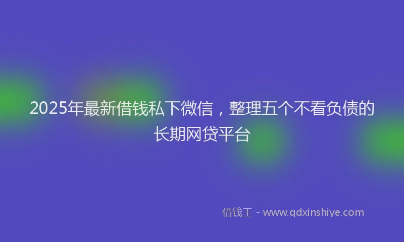 2025年最新借钱私下微信，整理五个不看负债的长期网贷平台
