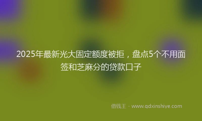 2025年最新光大固定额度被拒，盘点5个不用面签和芝麻分的贷款口子
