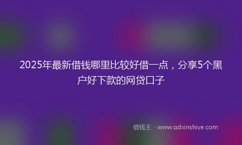 2025年最新借钱哪里比较好借一点，分享5个黑户好下款的网贷口子