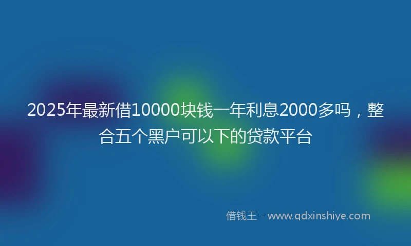 2025年最新借10000块钱一年利息2000多吗，整合五个黑户可以下的贷款平台