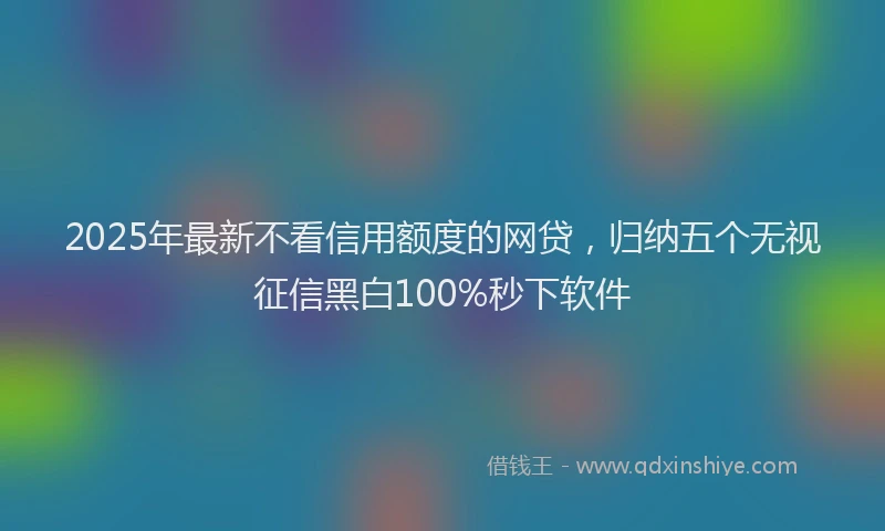 2025年最新不看信用额度的网贷，归纳五个无视征信黑白100%秒下软件