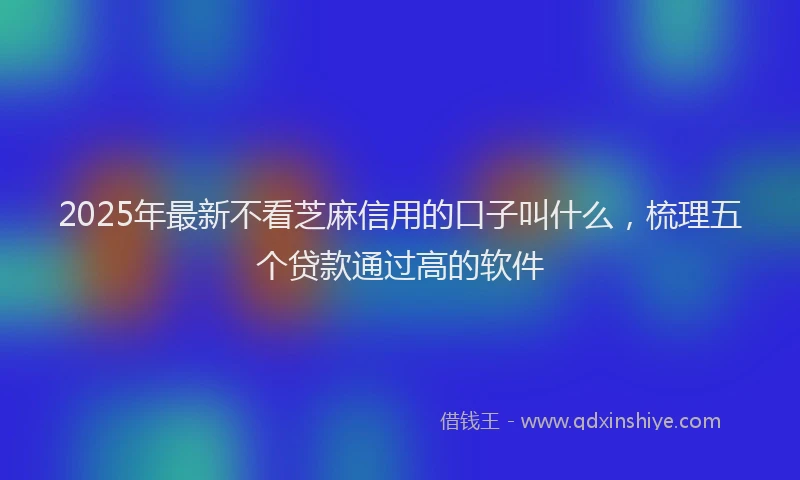 2025年最新不看芝麻信用的口子叫什么，梳理五个贷款通过高的软件