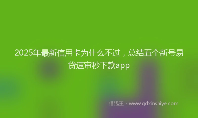 2025年最新信用卡为什么不过，总结五个新号易贷速审秒下款app