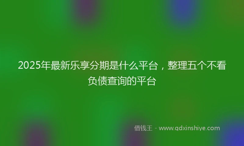 2025年最新乐享分期是什么平台，整理五个不看负债查询的平台