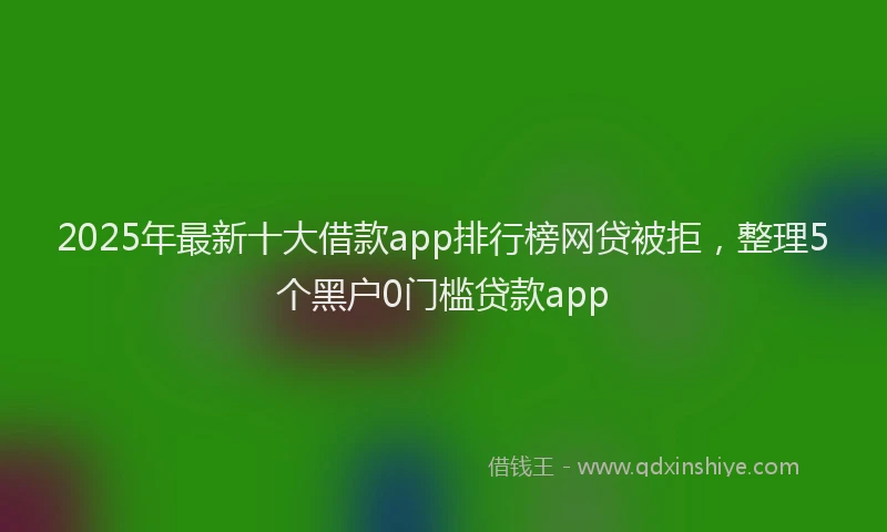 2025年最新十大借款app排行榜网贷被拒，整理5个黑户0门槛贷款app