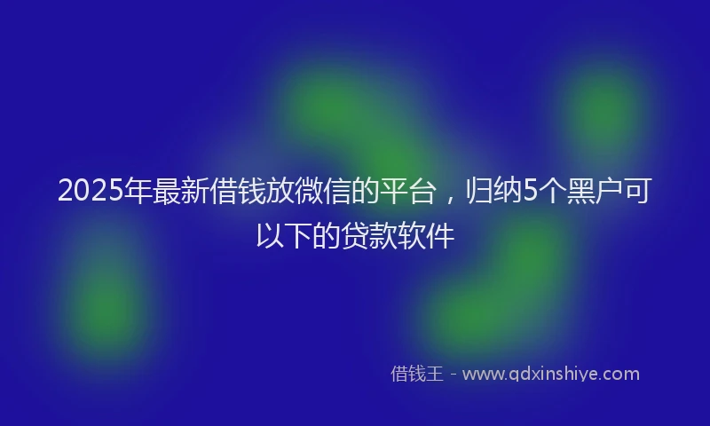 2025年最新借钱放微信的平台，归纳5个黑户可以下的贷款软件