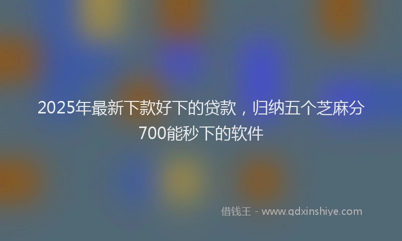 2025年最新下款好下的贷款，归纳五个芝麻分700能秒下的软件
