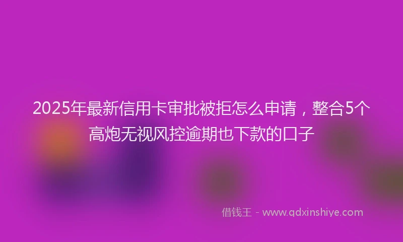 2025年最新信用卡审批被拒怎么申请，整合5个高炮无视风控逾期也下款的口子