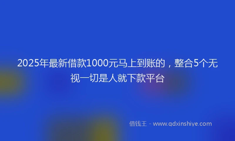 2025年最新借款1000元马上到账的，整合5个无视一切是人就下款平台