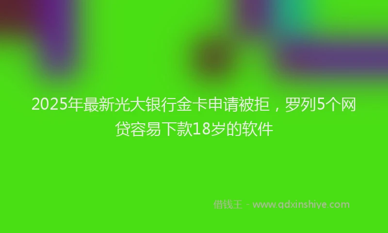 2025年最新光大银行金卡申请被拒，罗列5个网贷容易下款18岁的软件