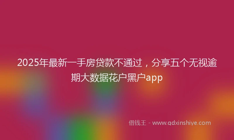 2025年最新一手房贷款不通过，分享五个无视逾期大数据花户黑户app
