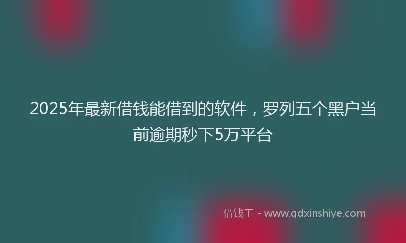 2025年最新借钱能借到的软件，罗列五个黑户当前逾期秒下5万平台