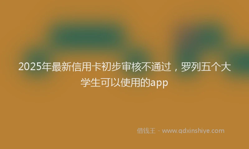 2025年最新信用卡初步审核不通过，罗列五个大学生可以使用的app
