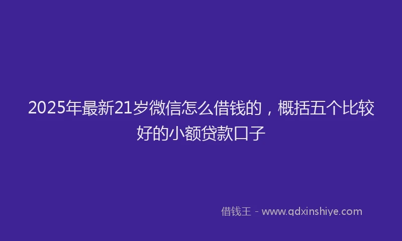 2025年最新21岁微信怎么借钱的，概括五个比较好的小额贷款口子