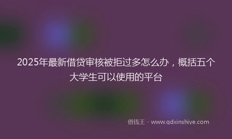 2025年最新借贷审核被拒过多怎么办，概括五个大学生可以使用的平台