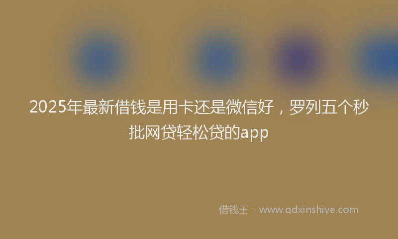 2025年最新借钱是用卡还是微信好，罗列五个秒批网贷轻松贷的app