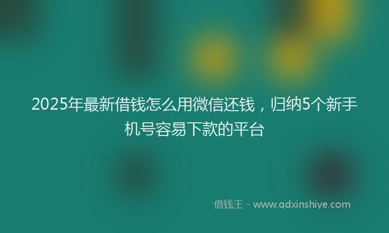 2025年最新借钱怎么用微信还钱，归纳5个新手机号容易下款的平台
