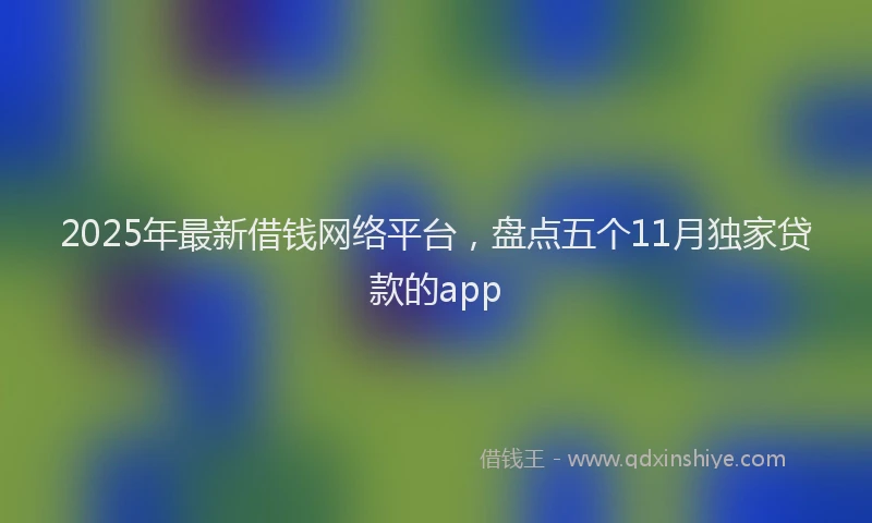 2025年最新借钱网络平台，盘点五个11月独家贷款的app
