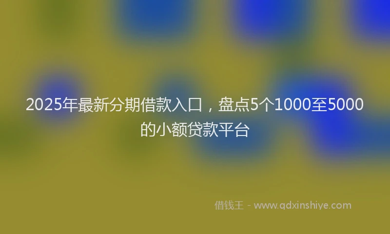 2025年最新分期借款入口，盘点5个1000至5000的小额贷款平台