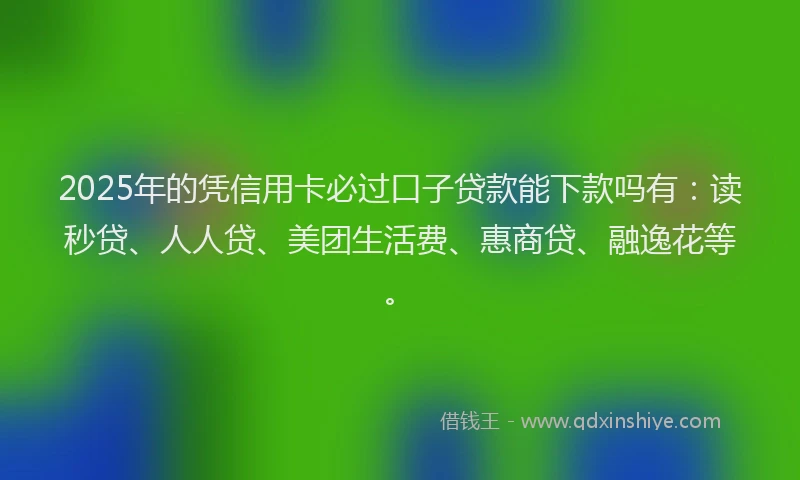2025年的凭信用卡必过口子贷款能下款吗有：读秒贷、人人贷、美团生活费、惠商贷、融逸花等。