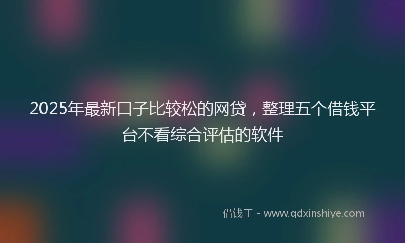 2025年最新口子比较松的网贷，整理五个借钱平台不看综合评估的软件