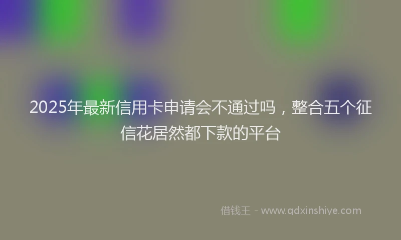 2025年最新信用卡申请会不通过吗，整合五个征信花居然都下款的平台