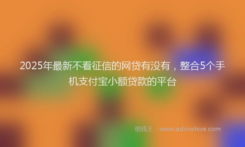 2025年最新不看征信的网贷有没有，整合5个手机支付宝小额贷款的平台