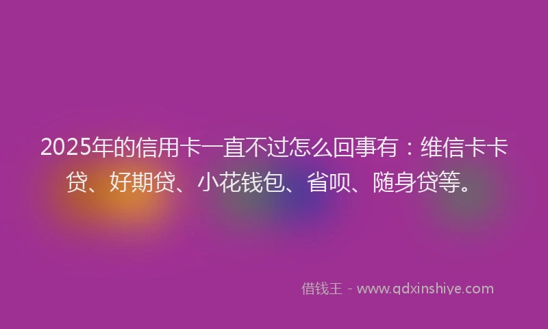 2025年的信用卡一直不过怎么回事有：维信卡卡贷、好期贷、小花钱包、省呗、随身贷等。