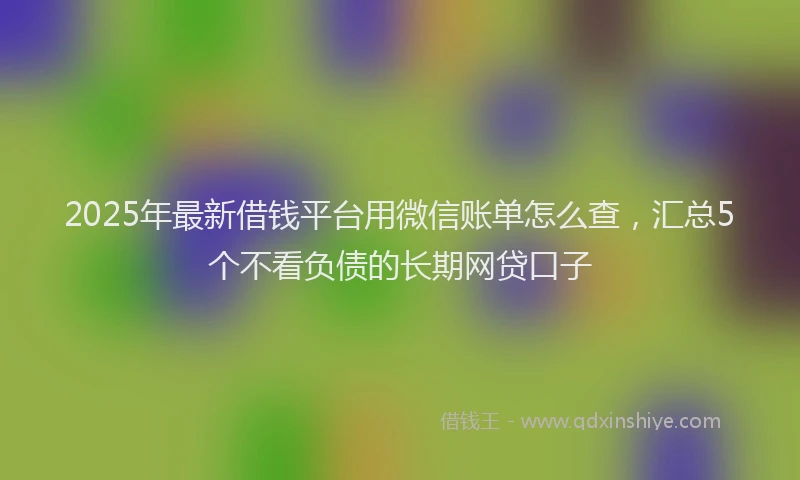 2025年最新借钱平台用微信账单怎么查，汇总5个不看负债的长期网贷口子