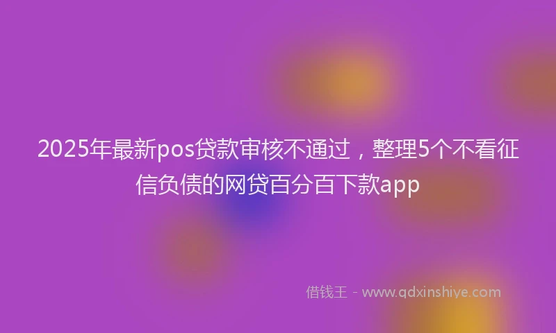 2025年最新pos贷款审核不通过，整理5个不看征信负债的网贷百分百下款app