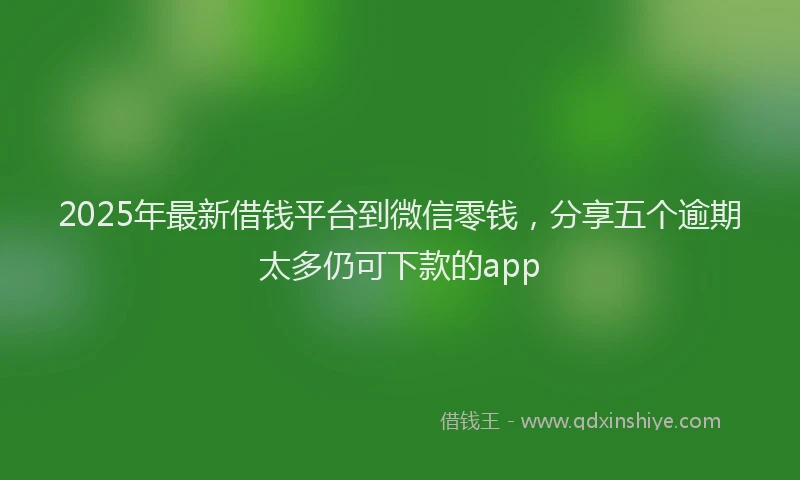 2025年最新借钱平台到微信零钱，分享五个逾期太多仍可下款的app